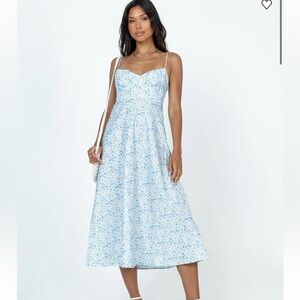 Princess Polly Amara Blue Floral Midi Dress